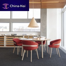 Contemporary dining table BEVYwood veneerglasspolished aluminum