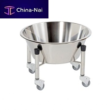 Trolley-mounted surgical basin stand S210stainless steel
