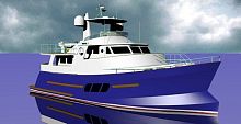 High-speed motor yacht P57.7trawlerflybridgedisplacement