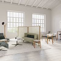 Contemporary bench ZONESwoodenwith backrestwithout armrests
