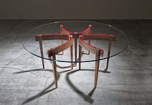 Contemporary dining table THE ROUND TABLEwalnutglassrectangular