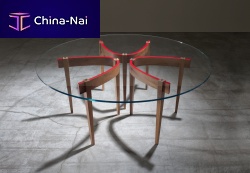 Contemporary dining table THE ROUND TABLEwalnutglassrectangular