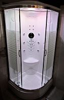 Corner hydromassage cabin EXTRAluminousglasschrome