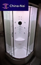 Corner hydromassage cabin EXTRAluminousglasschrome