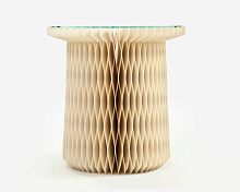 Contemporary side table BELLglassplasticround
