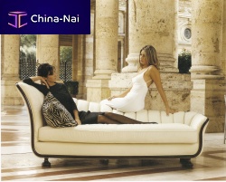 Traditional daybed FARFALLAfabricleathermahogany
