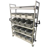 Handling cart with swivel casters