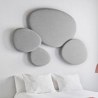 Wall-mounted acoustic panel SATELLITEfabricgraywhite