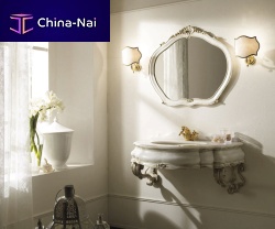 Wooden washbasin cabinet KITHNOSclassicwith mirror