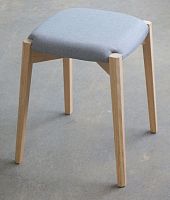 Contemporary stool BALLET birchupholsteredgray