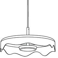 Pendant lamp COTTON FLATglasscontemporarycorded