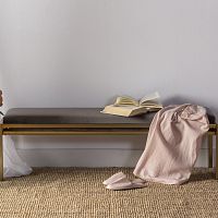 Contemporary upholstered bench PROUDvelvetiron baseiron