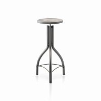Contemporary bar stool SHABBY woodensteel base3-legged