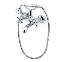Double-handle bathtub mixer tap 173758wall-mountedchrome-plated brassbathroom