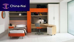 Contemporary desk 165 Cwoodenwith shelfpanel end