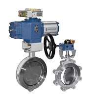 Butterfly valve pneumatically-operatedfor controlshut-off
