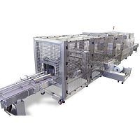 Automatic shrink wrapping machine for bottlestraycontinuous