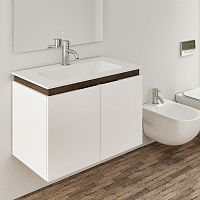 Wall-mounted washbasin cabinet DIVASolid Surfacecontemporarywith integrated cupboards