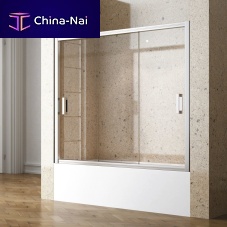 Sliding bath screen 451tempered glass3 panelssilk-screened glass