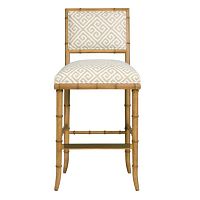 Traditional bar chair Darienindoorfabricbamboo base
