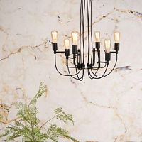 Contemporary chandelier SEATTLE/H/B irontextile6 light