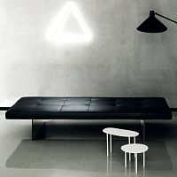 Contemporary upholstered bench TRACKfabricleatheraluminum base
