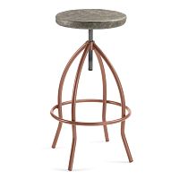 Contemporary stool VITONE 2oaksteel baseupholstered