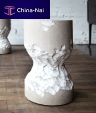 Contemporary stool CS-1limestone basewhite