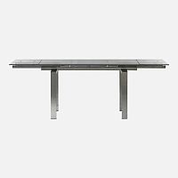 Contemporary dining table EMPIREtempered glasspolished stainless steel baserectangular