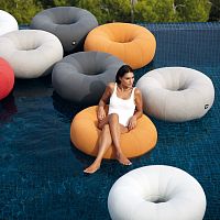 Contemporary pouf DON OUTfabricroundhandmade
