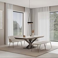 Contemporary dining table MISTRALceramicmetal baserectangular