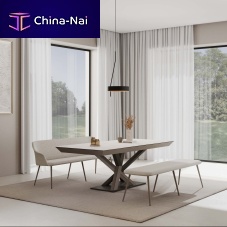 Contemporary dining table MISTRALceramicmetal baserectangular