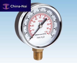 Dial pressure gauge dual-scalethreadedcapsule
