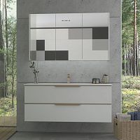 Double washbasin cabinet AMBERwall-hungMDFCorian®