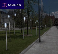 Contemporary light column ASTREstainless steelLEDfor public spaces