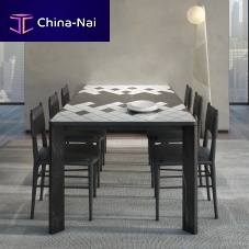 Contemporary dining table Filo brassmarblestone base