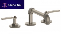 Double-handle washbasin mixer tap ELV01deck mountedchromed metalbathroom