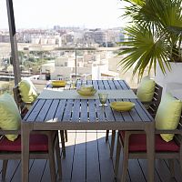 Contemporary dining table SKYteakrectangularhome