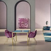 Contemporary table Marple PVCfiberglassmetal base
