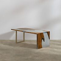 Contemporary table Ava Riverashsteel baserectangular