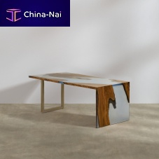 Contemporary table Ava Riverashsteel baserectangular