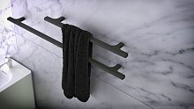 2-bar towel rack wall-mountedwooden