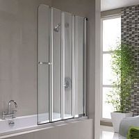 Folding bath screen GEO6: G61979CPtempered glassframed