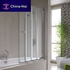 Folding bath screen GEO6: G61979CPtempered glassframed