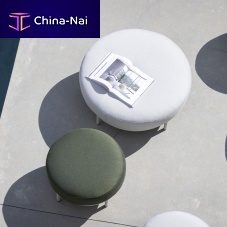Contemporary pouf Baza water-resistant fabricroundrecyclable