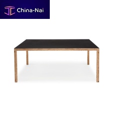 Contemporary table woodenCorian®wooden base