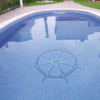 Pool mosaic tile BR-2005 AZUL MEDIO floorglasspatterned