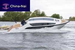 Inboard cabin cruiser LIMOUSINE 9 M AFT HELM STATIONtwin-engineopen12-person max.