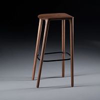 Contemporary bar stool NEVAleatherwooden baseupholstered