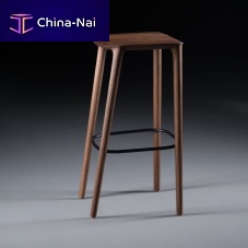 Contemporary bar stool NEVAleatherwooden baseupholstered